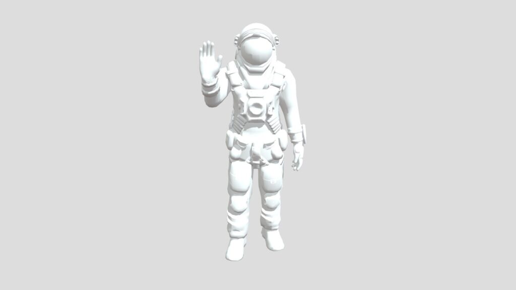 Guantes presurizados de traje espacial con refuerzos en las yemas y anillo de conexión metálico